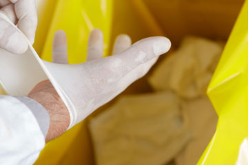 medizinische abfälle-handschuhe-gelb-sack